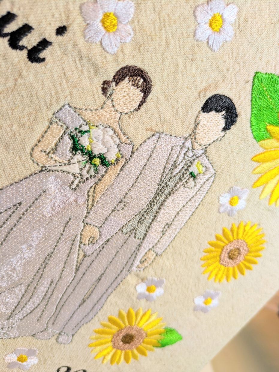 ガーデン結婚式にマッチするウェルカムボード作ります 『ガーデンウェディング』に！刺繍が美しいウェルカムボード イメージ4