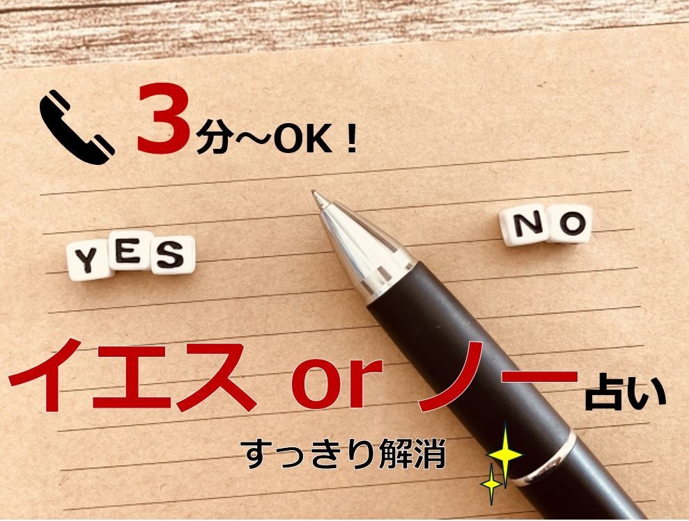 3分～OK！YES/NO占い！結果の強弱も届けます オラクル・時期・本音など具体的に鑑定！スピード鑑定もお任せ！ イメージ1