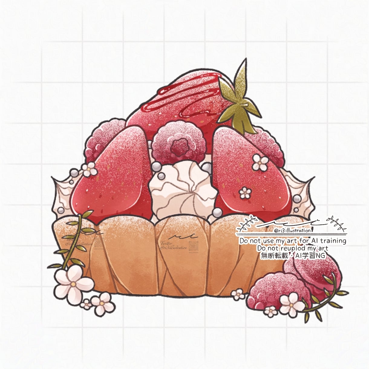 食べ物お描きします スイーツメインですがフードもデフォルメ風にお描きします イメージ1