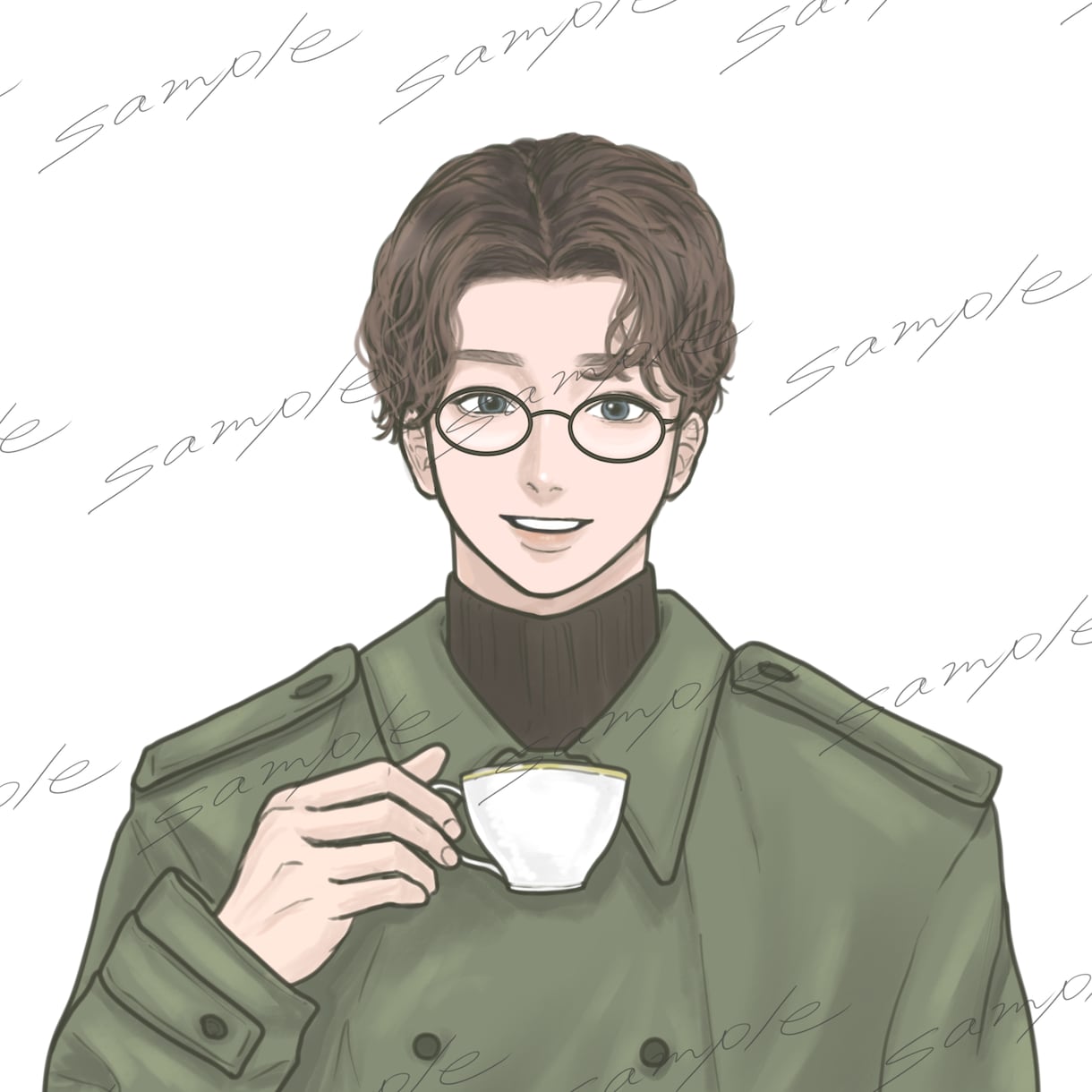 儚くて優しい少しだけ影のある男性アイコン制作します アカウントを優しい雰囲気かつクールに｜サムネや挿絵・表紙にも イメージ4