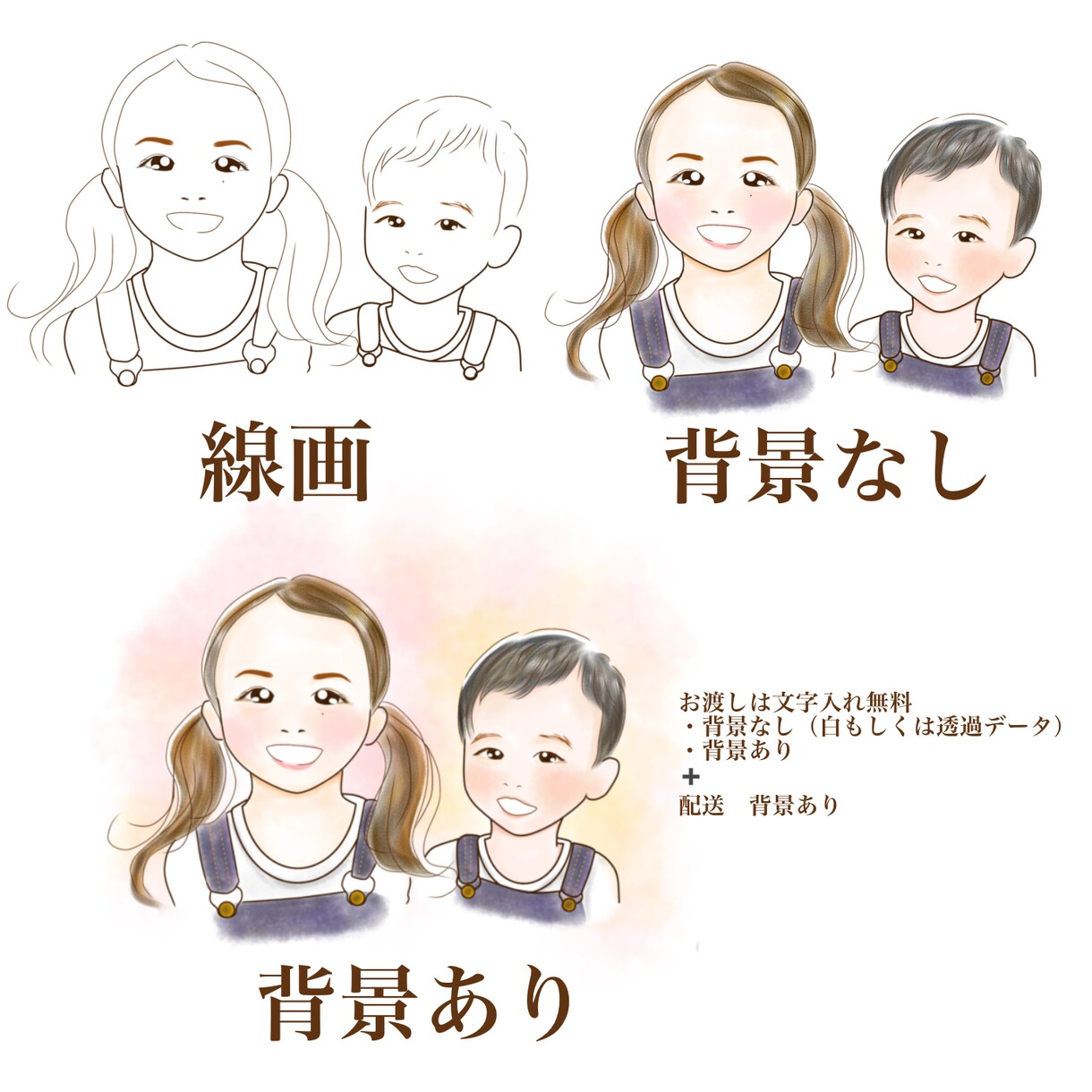 印刷可。安いそっくりな似顔絵でプレゼント作ります 写真からゆるい似顔絵作ります。プレゼントにおすすめです イメージ2