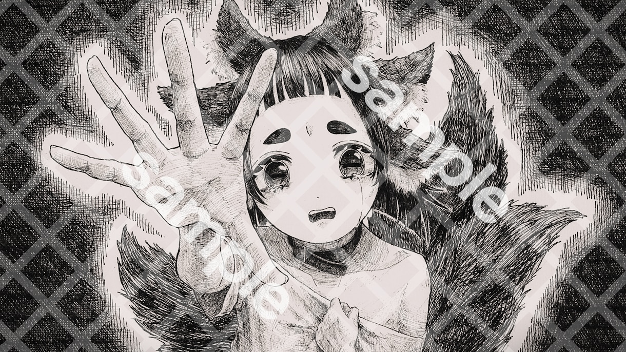 白黒のアナログイラストで、あなたのキャラを描きます SNSアイコン･立ち絵･一枚絵など イメージ3