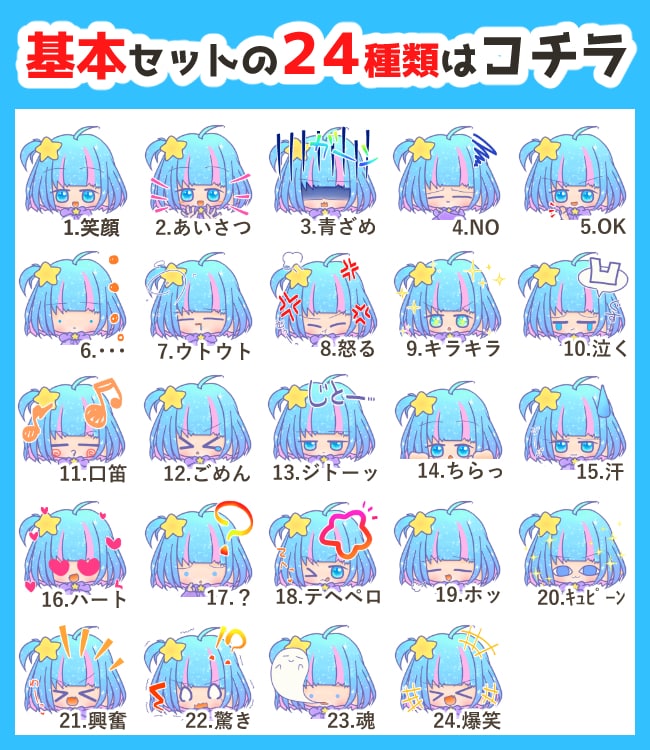 商用〇｜LINE・配信向けスタンプ24種制作します テンプレ対応で早くて安心・配信やSNSでも使える商用スタンプ イメージ4