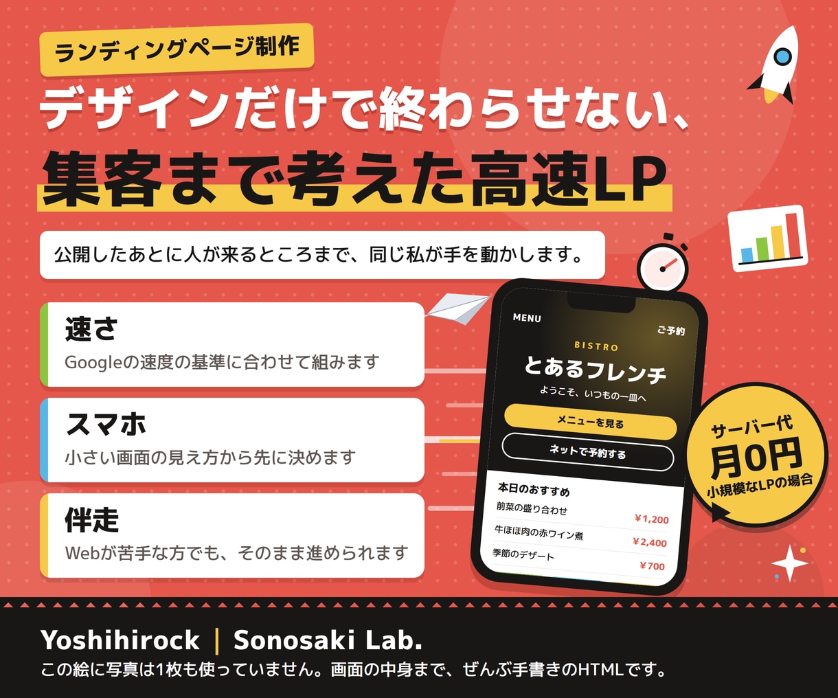 集客まで考えた高速LPを制作します デザインだけで終わらない｜表示速度・SEO・スマホ対応まで イメージ1