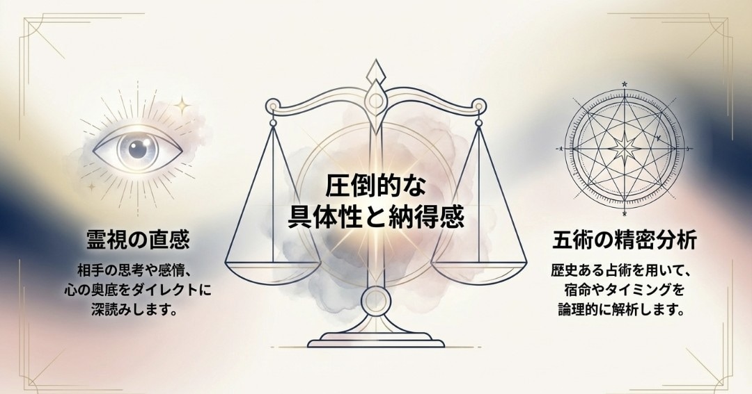 霊視＋五術 恋愛占い 相手の気持ちを多角的に視ます ✨相手の本音を霊視で深読み 五術の精密分析で具体アドバイス イメージ3