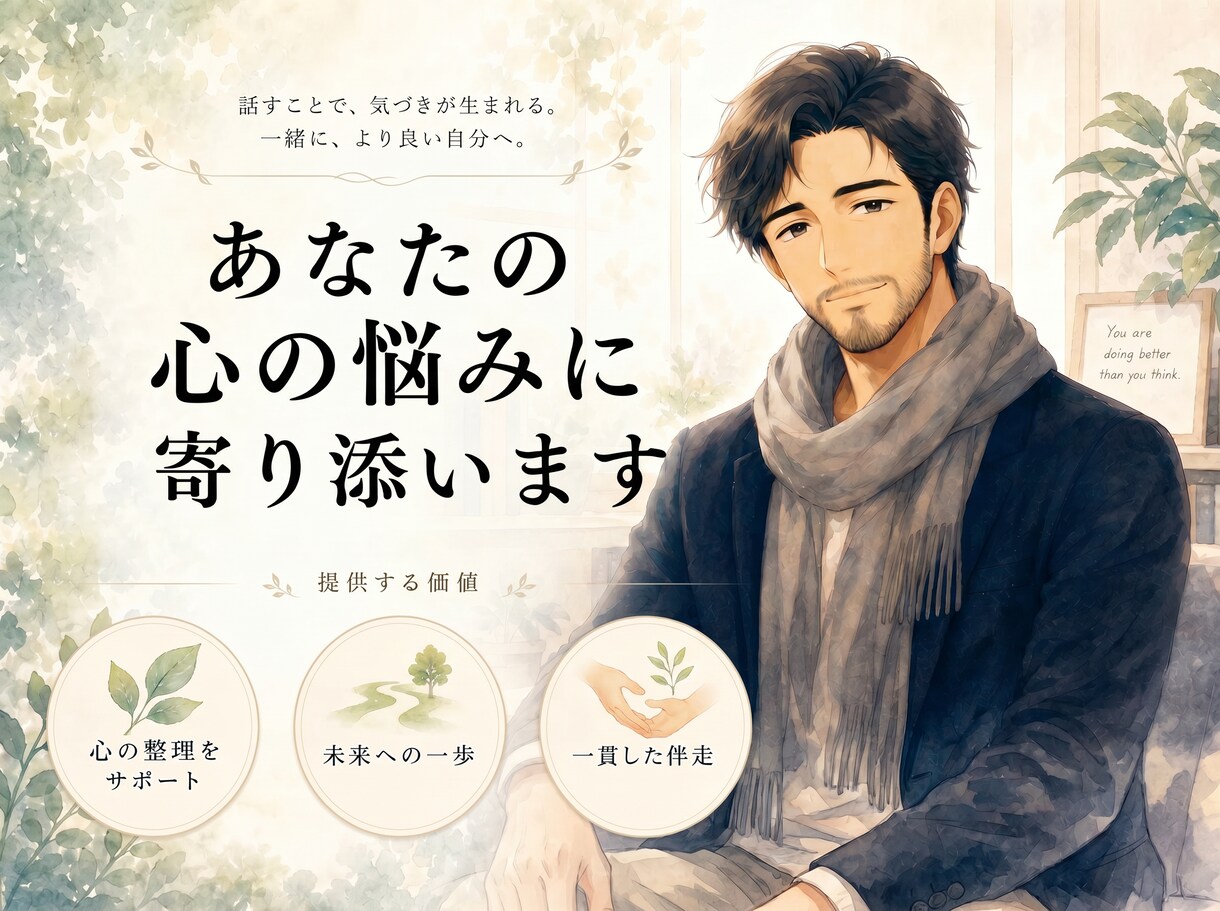 誰にも言えない心❤️の悩みに寄り添います 1人で抱えなくて大丈夫。あなたの気持ちを優しく受け止めます。 イメージ1
