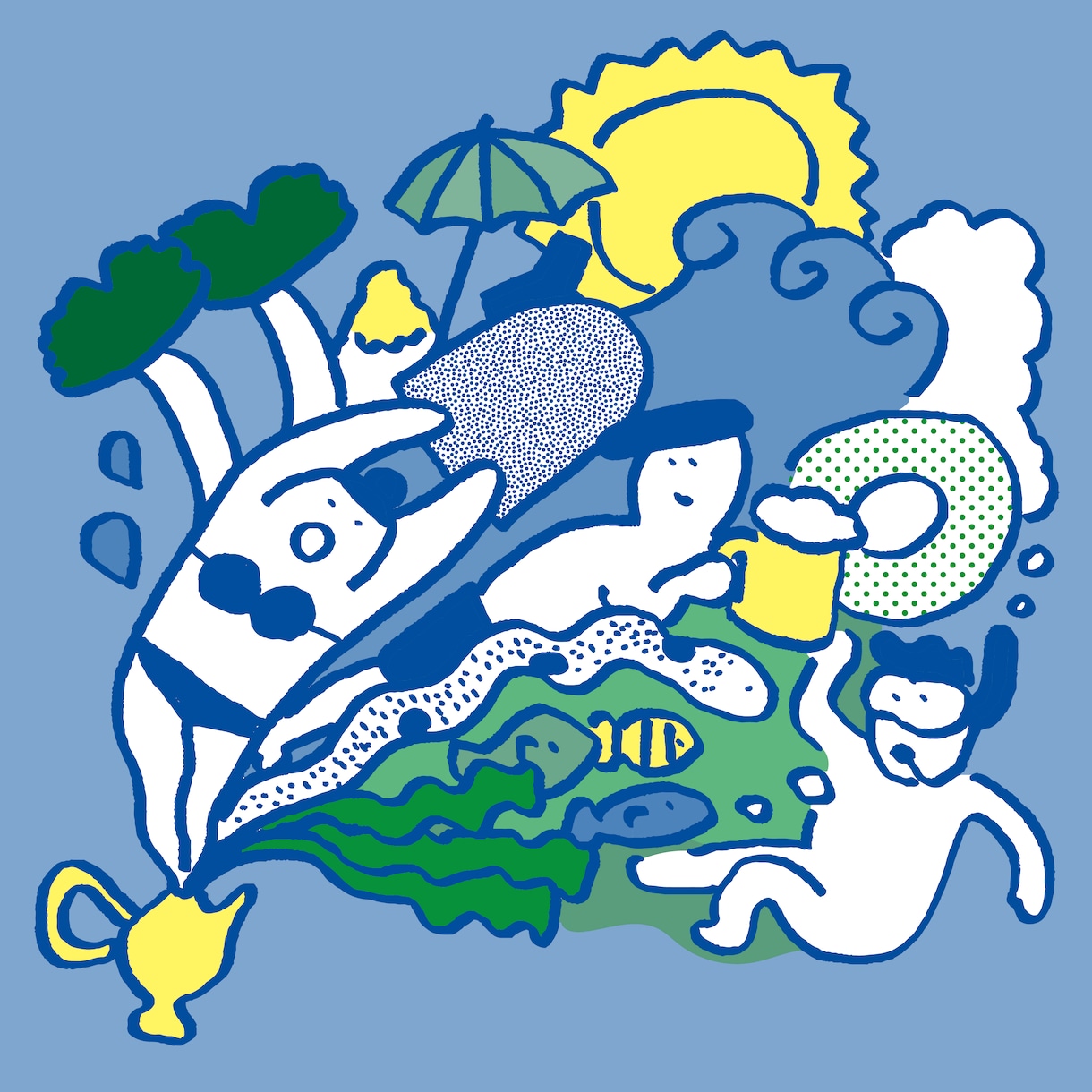 シンプル線画のゆるいイラスト作成します ひと目で癒やされる、ゆるっとほんわかイラストです イメージ4
