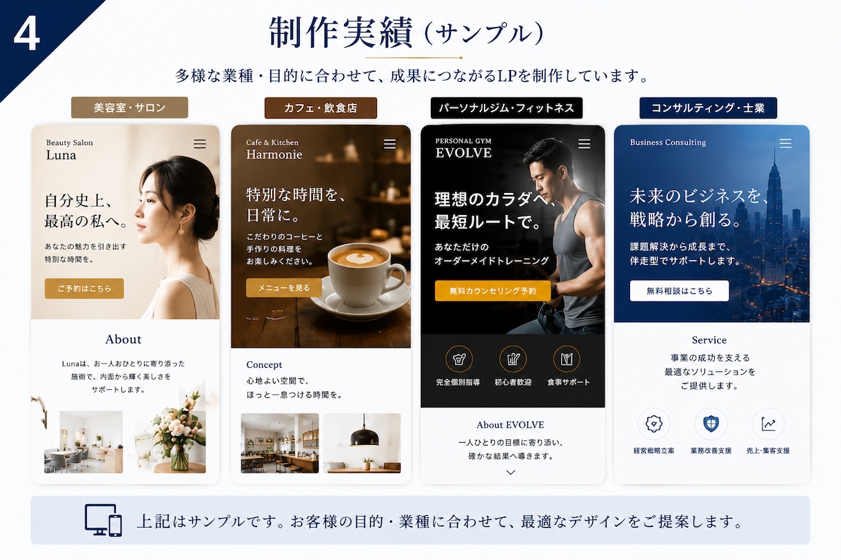 売上につながる高品質なLPを制作します ただ作るだけではなく「伝わる」「売れる」LPをご提案します。 イメージ4