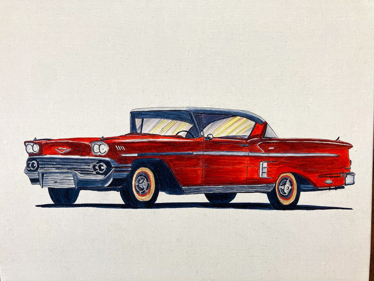 愛車、車好きの方へ手描きイラストをお送りします 世界で1枚だけの手描きイラストをお届け致します♪ イメージ4