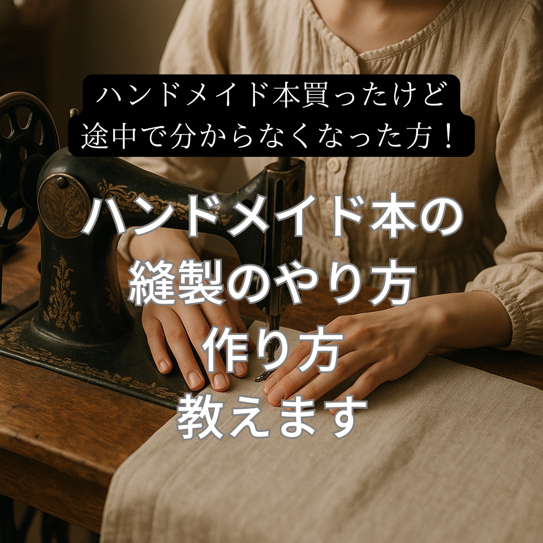 ハンドメイド本の縫製加工・作り方教えます 洋服を作りたいけど躓いた方◎ミシンを始めてみたい方◎ イメージ1