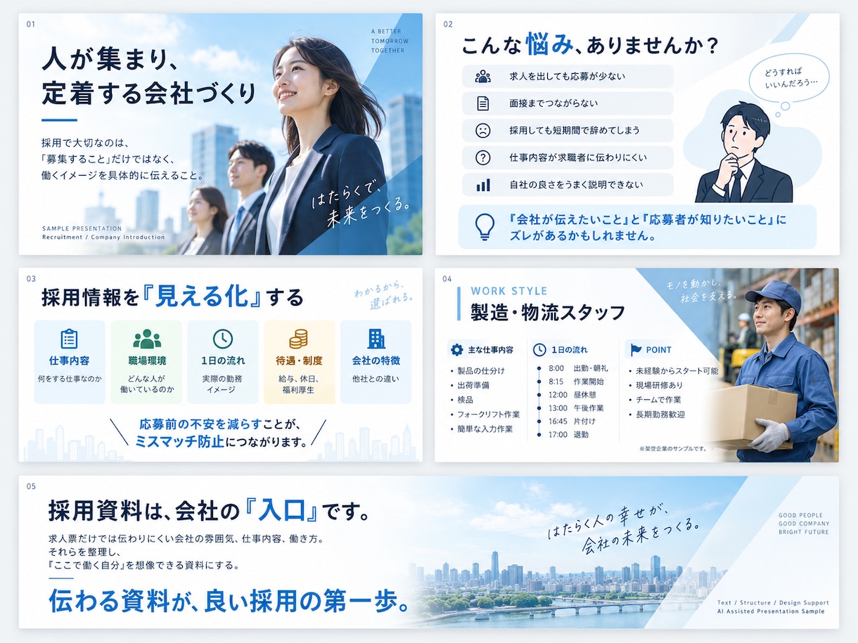 文章・メモから伝わる資料を作成しますます 構成整理から見やすいスライド化まで対応 イメージ4