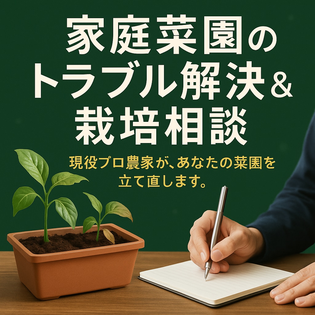 家庭菜園のトラブル解決＆栽培をサポートします 現役プロ農家が、あなたの菜園を立て直します。 イメージ1