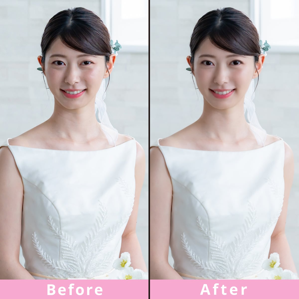 人物レタッチ＆背景加工 / 自然で丁寧に仕上げます 肌補正・パーツ調整・背景加工など丁寧で違和感のない仕上がりに イメージ2
