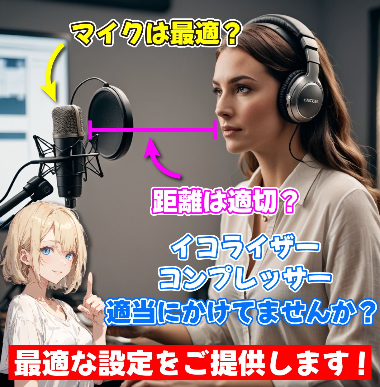 YouTube・Podcastの音質を向上させます 手探りの調整は終わりに。声を“武器”にする音響構造を設計！ イメージ1