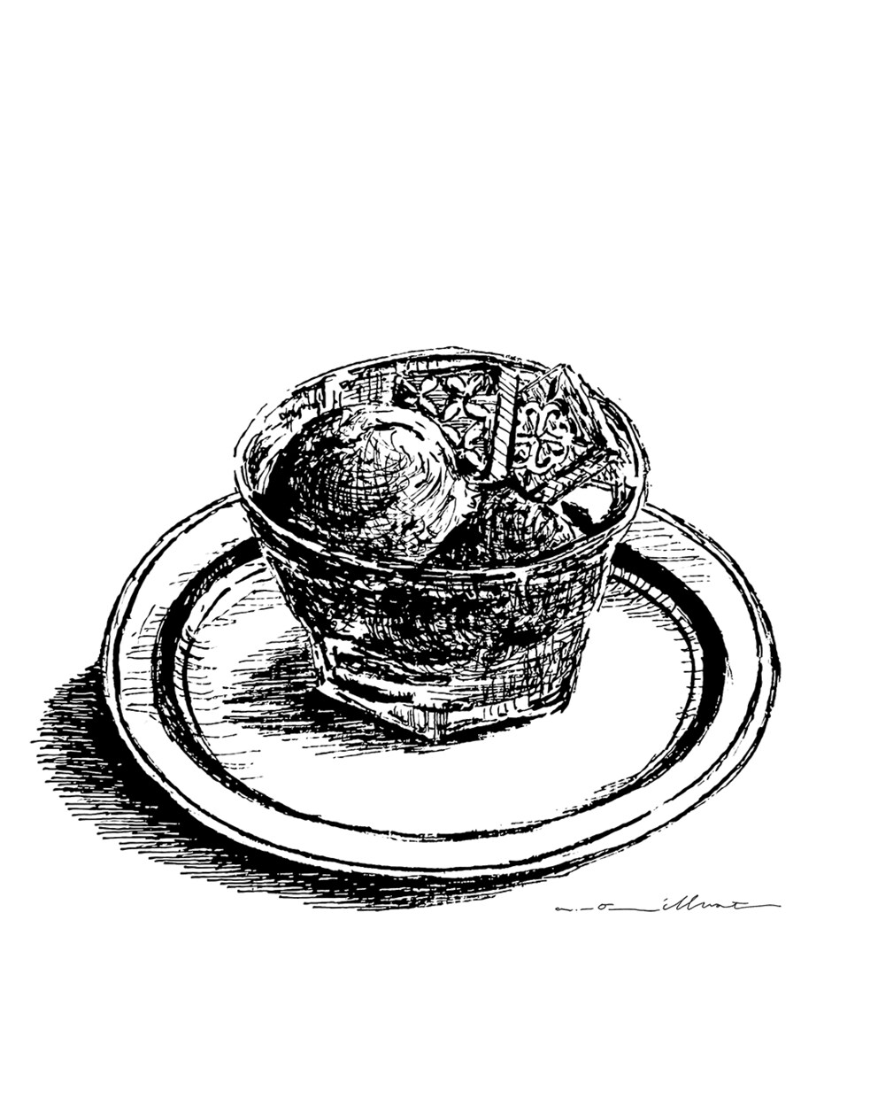 カフェメニューを風合いある線画で描きます 温もり感じる絵で、美味しさを表現しませんか。 イメージ3