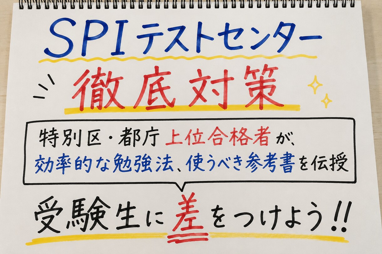 SPI対策｜都庁上位合格者が最短攻略法教えます 頻出問題・勉強法・得点UPのコツを解説分かりやすく解説します イメージ1