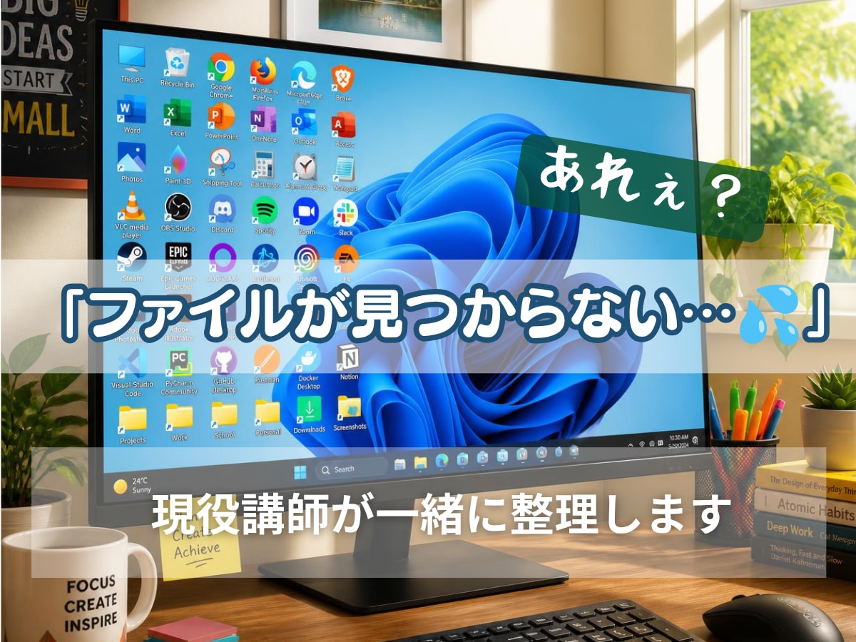 パソコン初心者さんの為にファイルの整理教えます PC保存がファイルだらけで分からない方へ仕訳の仕方教えます イメージ1