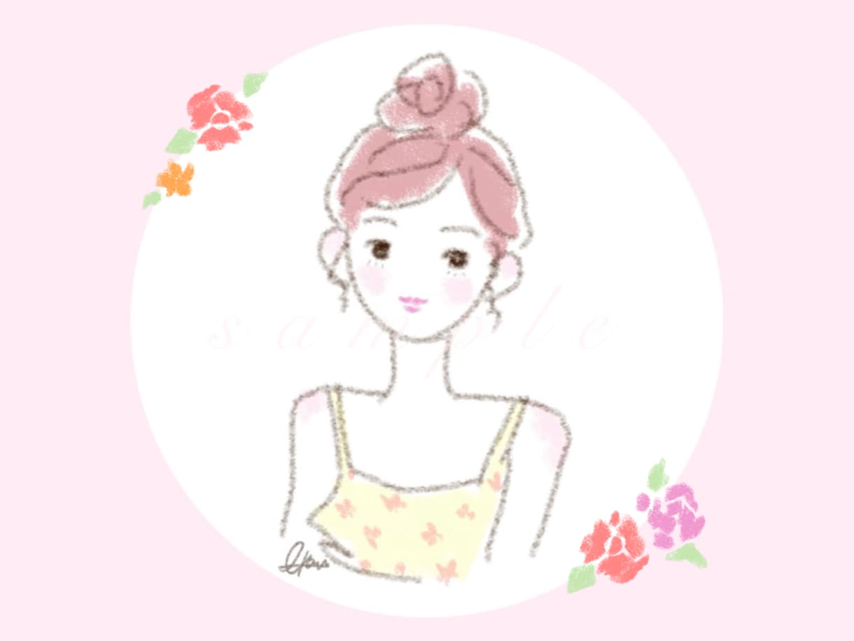 ゆるふわ♡大人可愛いイラストを作成いたします InstagramやLINEなど、SNSアイコンを描きます。 イメージ1
