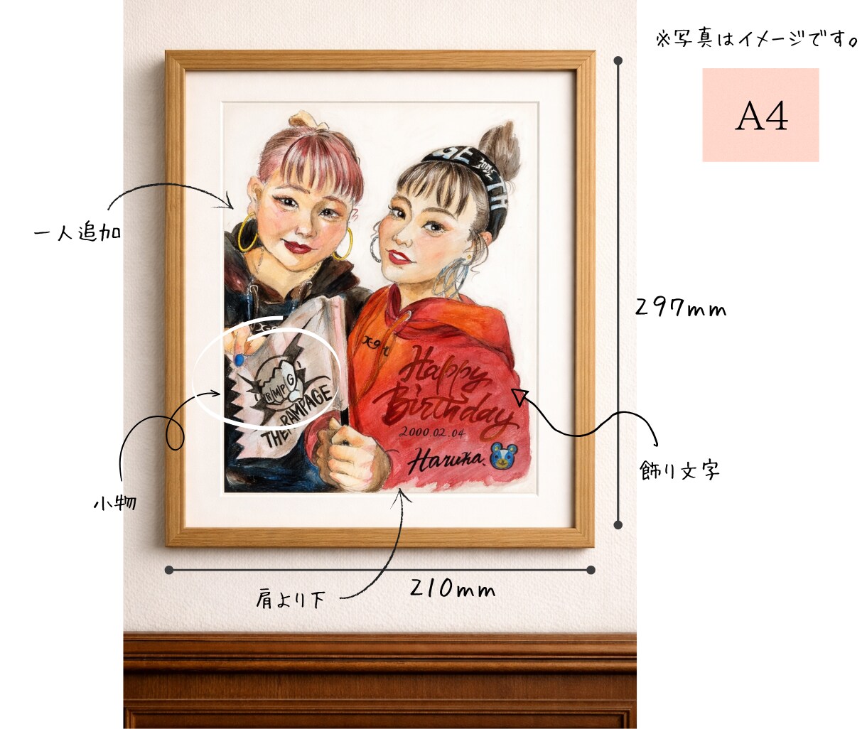 A5:あなた好みに似顔絵をカスタマイズします 選べる似顔絵。あなた好みにカスタマイズ イメージ2
