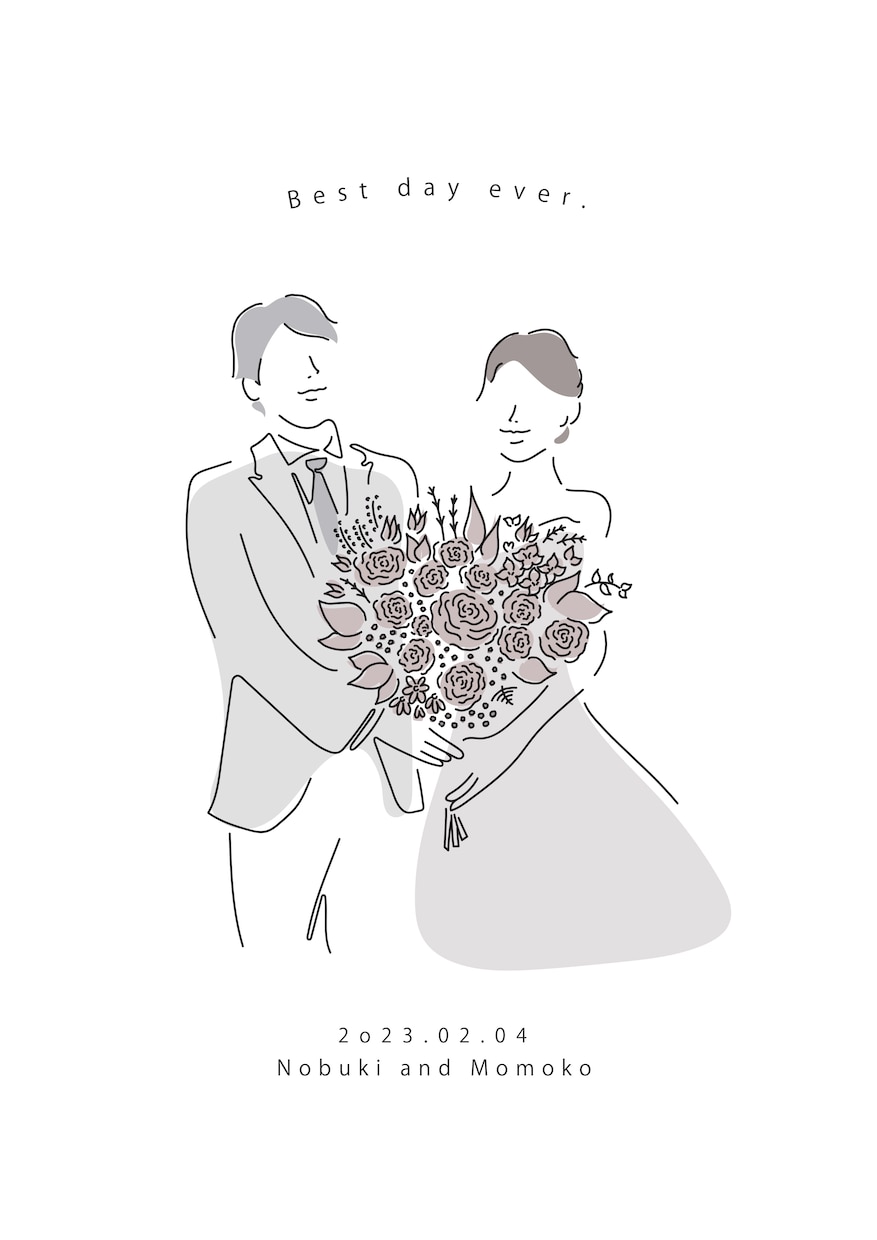 シンプル×ニュアンスイラスト＊描きます ウェルカムボード“結婚式/お祝い/プレゼント/記念に♪“ イメージ3