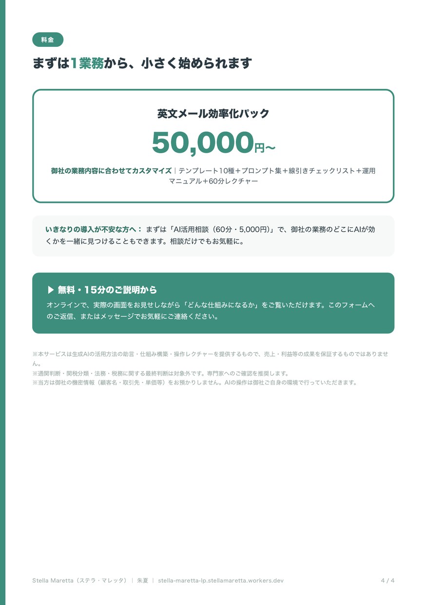 貿易の英文メールをAIで時短する仕組み作ります 先着3名モニター価格｜貿易実務12年×AIで英文メール時短 イメージ5