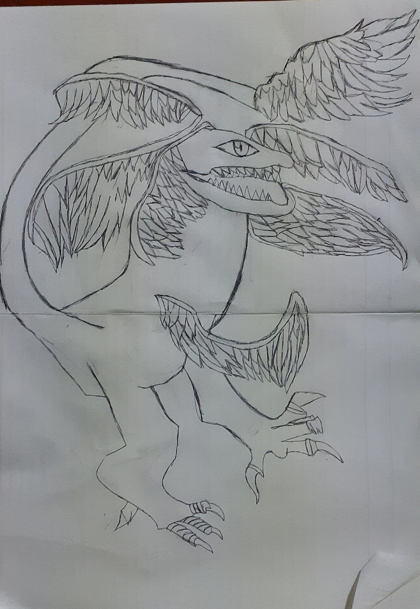聖王獣アーザを描きます 聖王獣アーザは空を制する怪獣である。 イメージ1