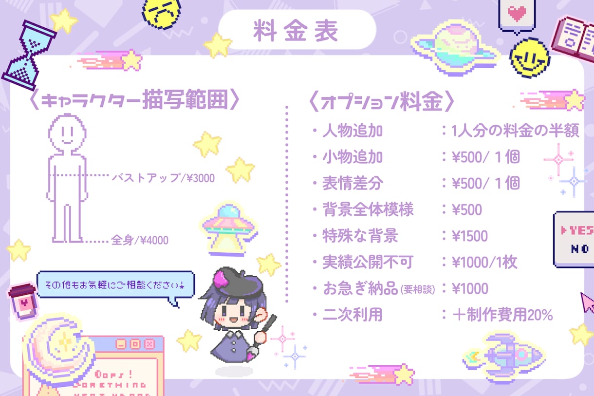 商用OK! 可愛いミニキャラドット絵 描きます お客様のご希望に寄り添って制作いたします！ イメージ2