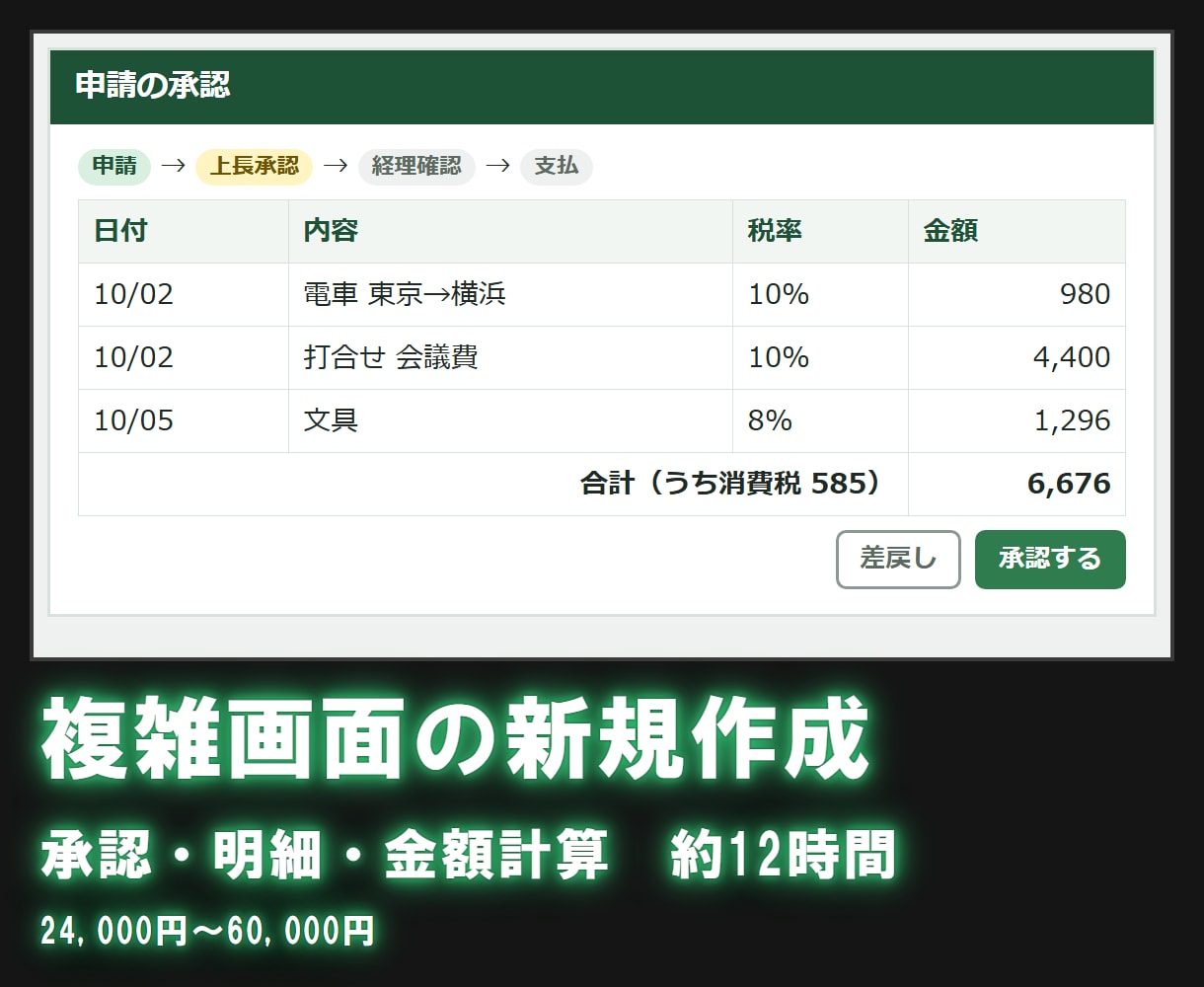 社内で使う業務Webシステムを開発します 御社の運用に合わせた画面と出力で作ります。 イメージ6