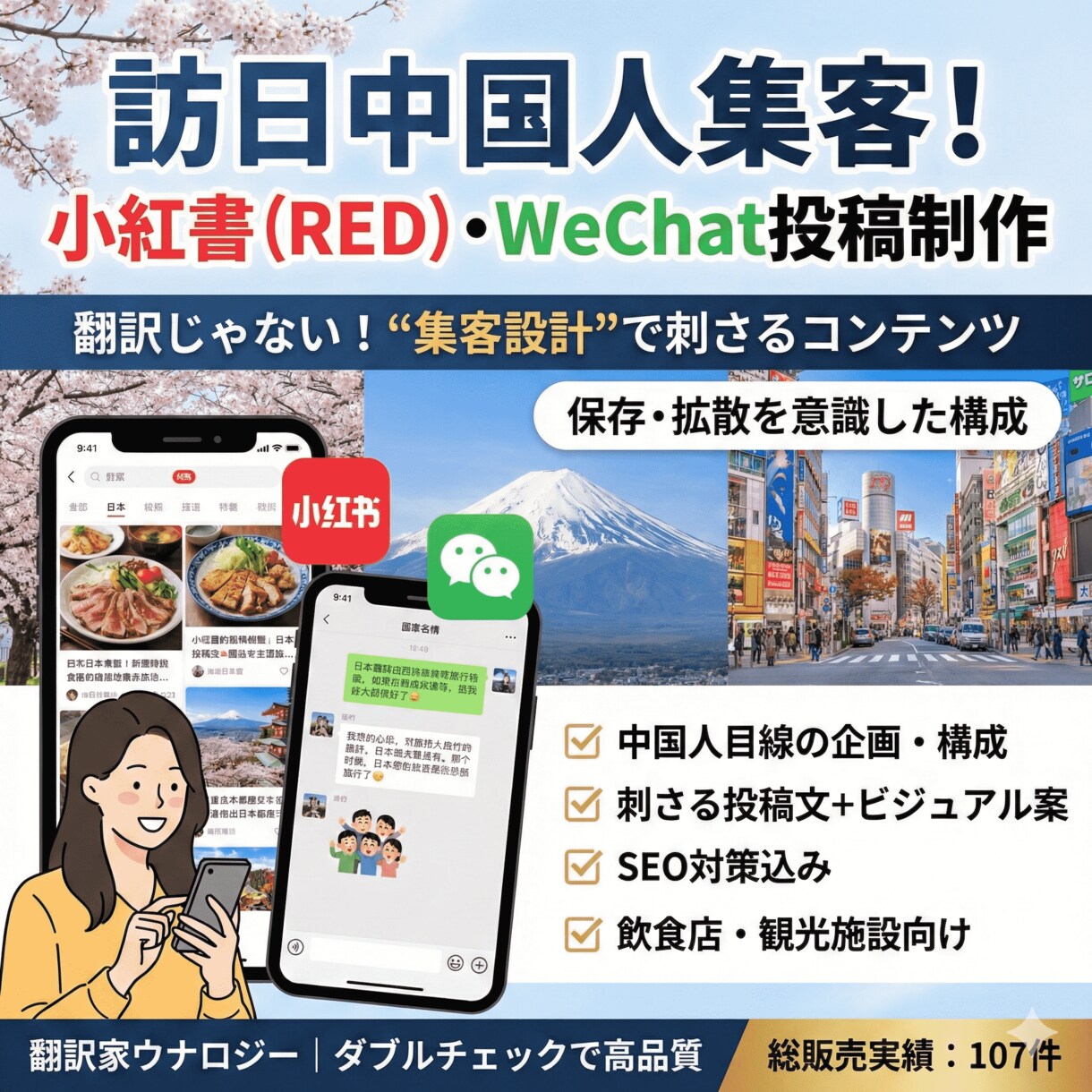 訪日中国人向けSNSコンテンツを作成します 小紅書（RED）・WeChat向けに“集客設計”で投稿を制作 イメージ1