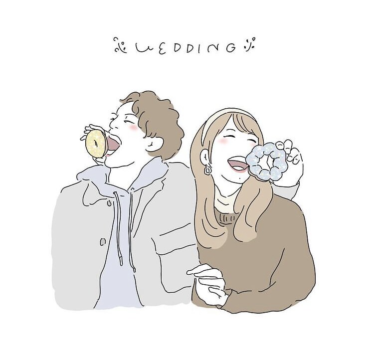カップル・夫婦・ウェディングイラスト描きます アイコン・待ち受け・ギフトカード・おうちでのインテリアにも♡ イメージ4