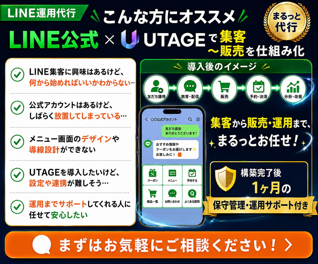 丸投げOK! LINE公式運用代行ます アカウント構築〜リッチメニューデザインまで丸っと対応！ イメージ3