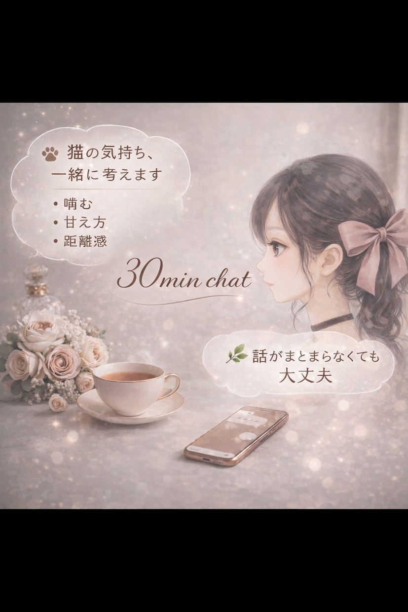 お暇な時間にお使いください♪30分女友達になります 気軽にお話しできる、30分のテキストチャット♪ イメージ1
