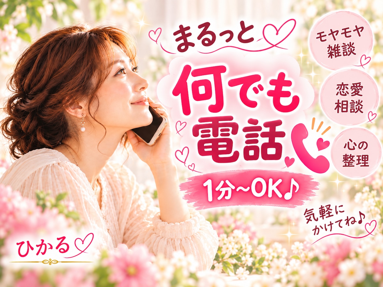愚痴も雑談も♡あなたのお話何でも聞きます 1分からOK♡話したい時に気軽にお電話ください♪ イメージ1
