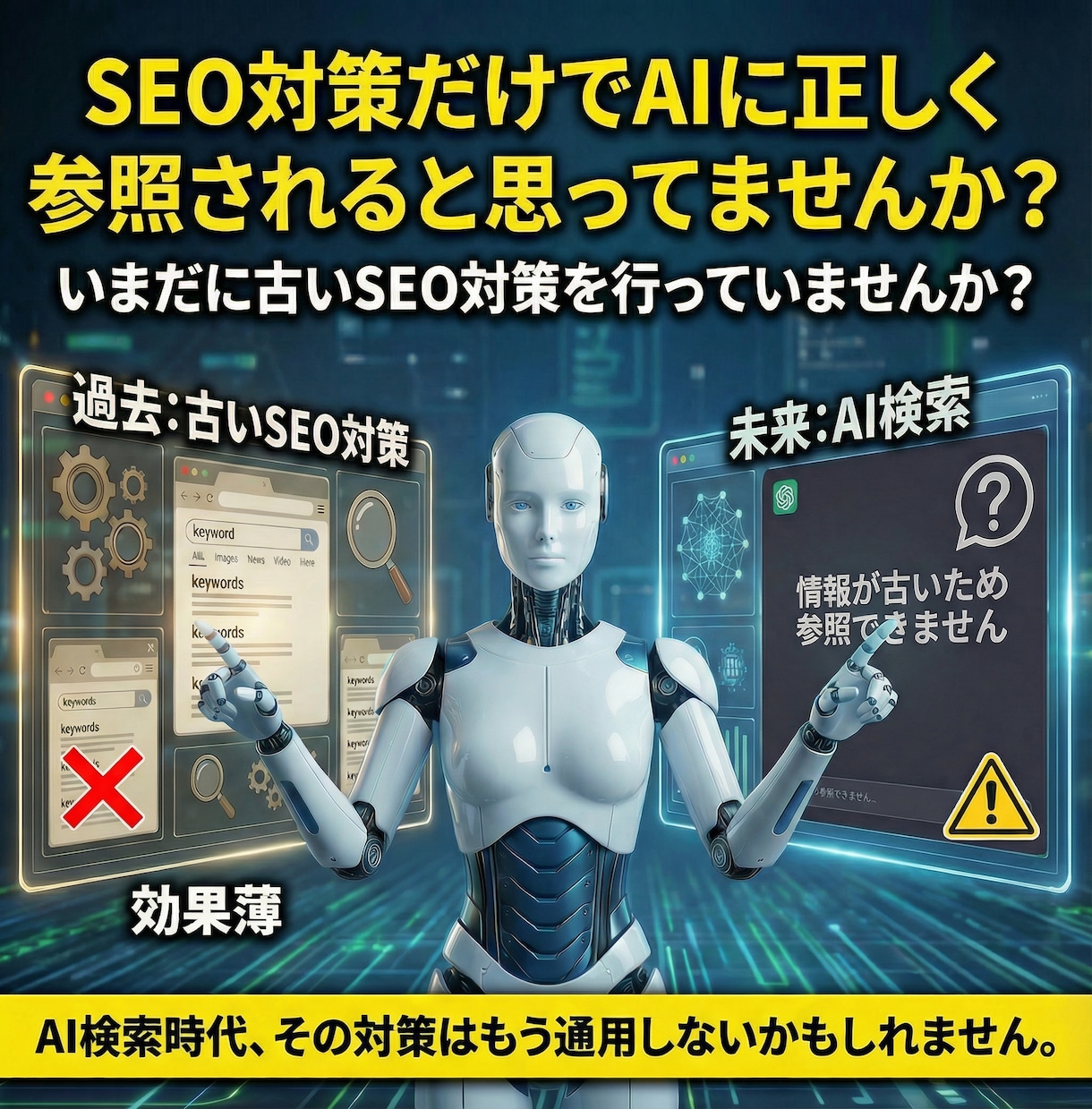 SEOとLLMOを40項目診断し対策支援します LLMO＞SEOの時代、AIがサイトを無視する理由と解決提案 イメージ2