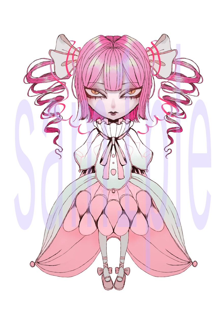 ピンクツインドリルの女の子キャラ販売します 様々な創作活動で使える