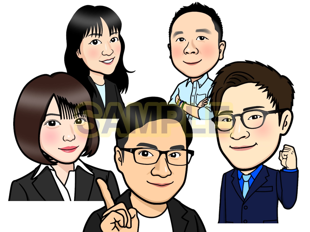 リアル過ぎない好印象な似顔絵お描きします SNS・名刺に最適なバストアップ似顔絵をお描きします！ イメージ4