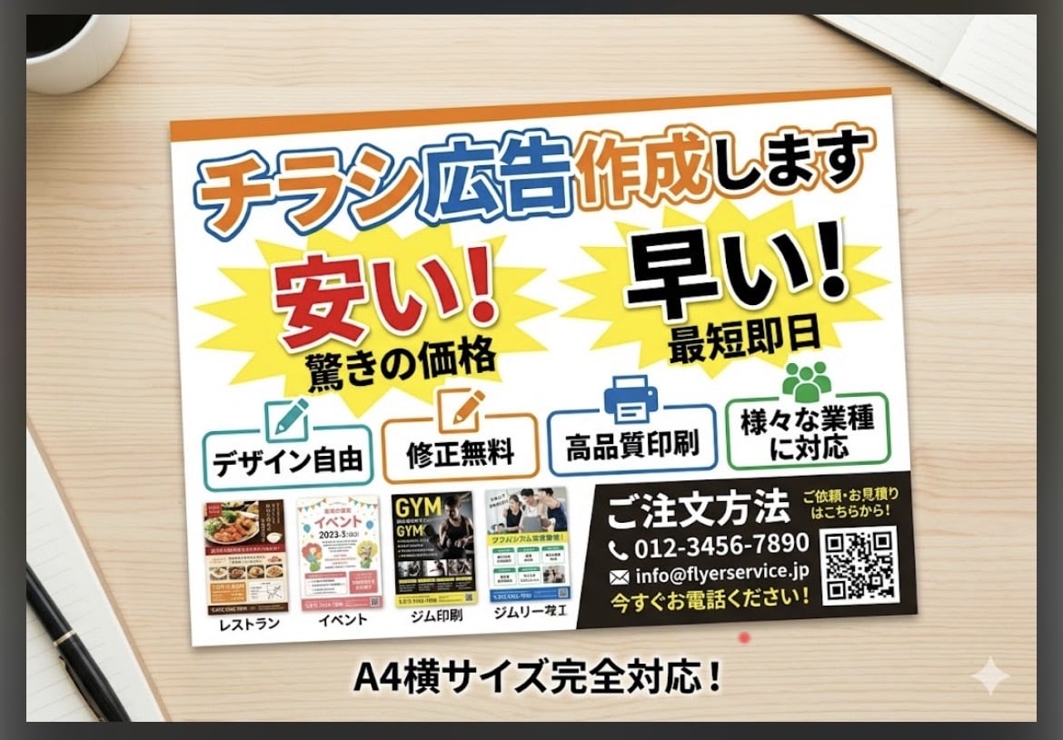 先着５名さま限定価格！集客に繋がるチラシ作ります 安い早い！集客に繋がるチラシをスピーディーに作成します！ イメージ1