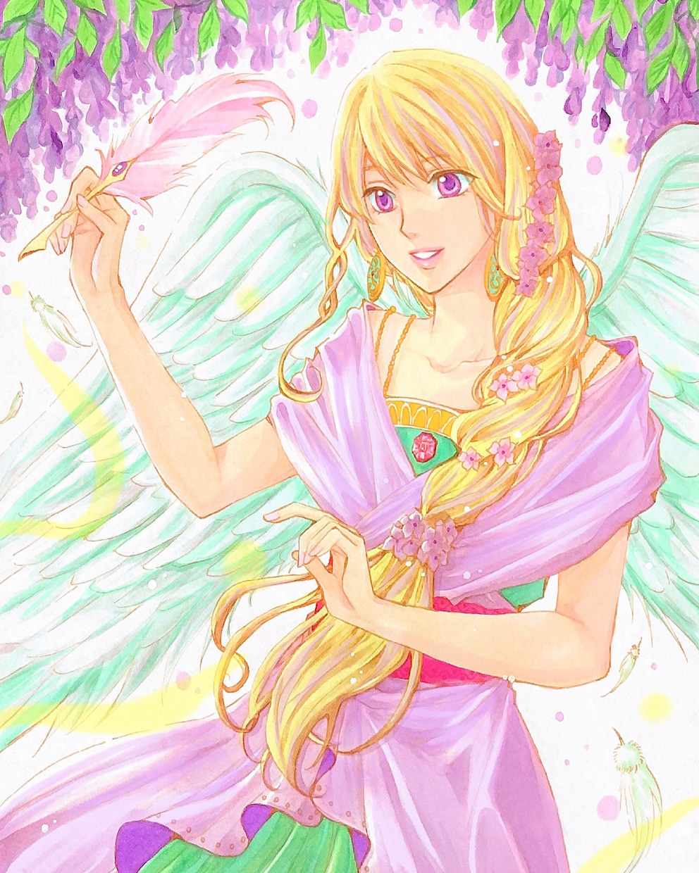 あなたの守護天使を描き、さらなる幸運へと導きます 天使からのサポートが強力になる❤️天使絵と一言メッセージ イメージ1
