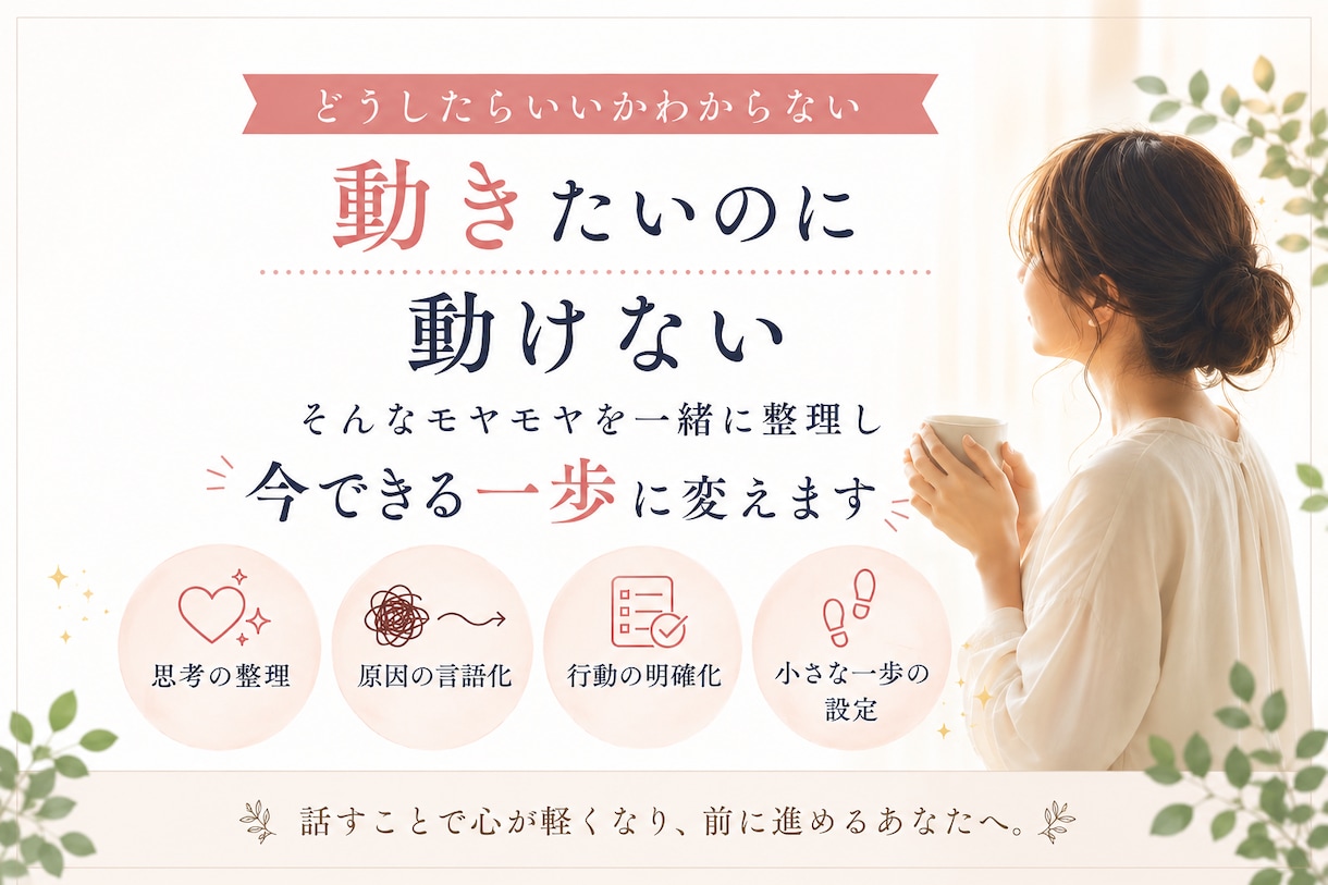 動けない思考を行動に変換します モヤモヤや言葉にならない悩みを整理 イメージ1