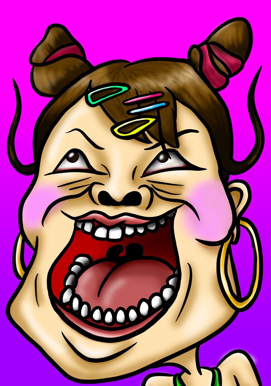 あなたのお顔を面白く立体的で多彩な色彩で描きます これまでにない新しいスタイルの似顔絵 イメージ4