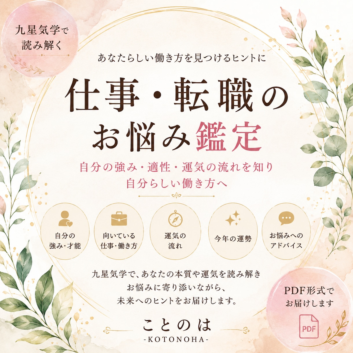 仕事のモヤモヤを整理｜転職・適職・働き方を占います 今の仕事、続けるべき？転職のタイミング・あなたの強み・適職 イメージ1