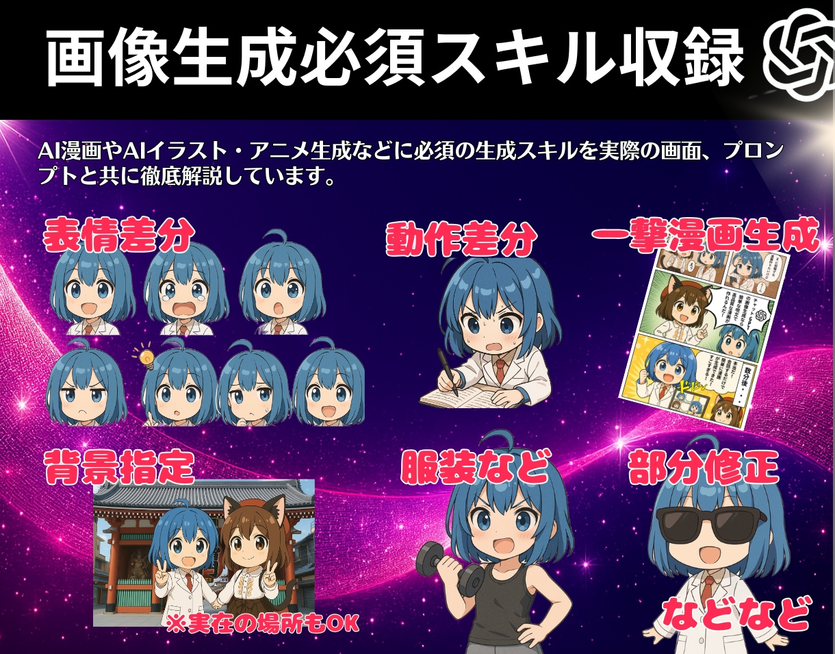 ChatGPTで簡単にAI漫画生成する方法教えます 【簡単生成】画像生成、一撃漫画生成・編集技術を完全解説 イメージ5