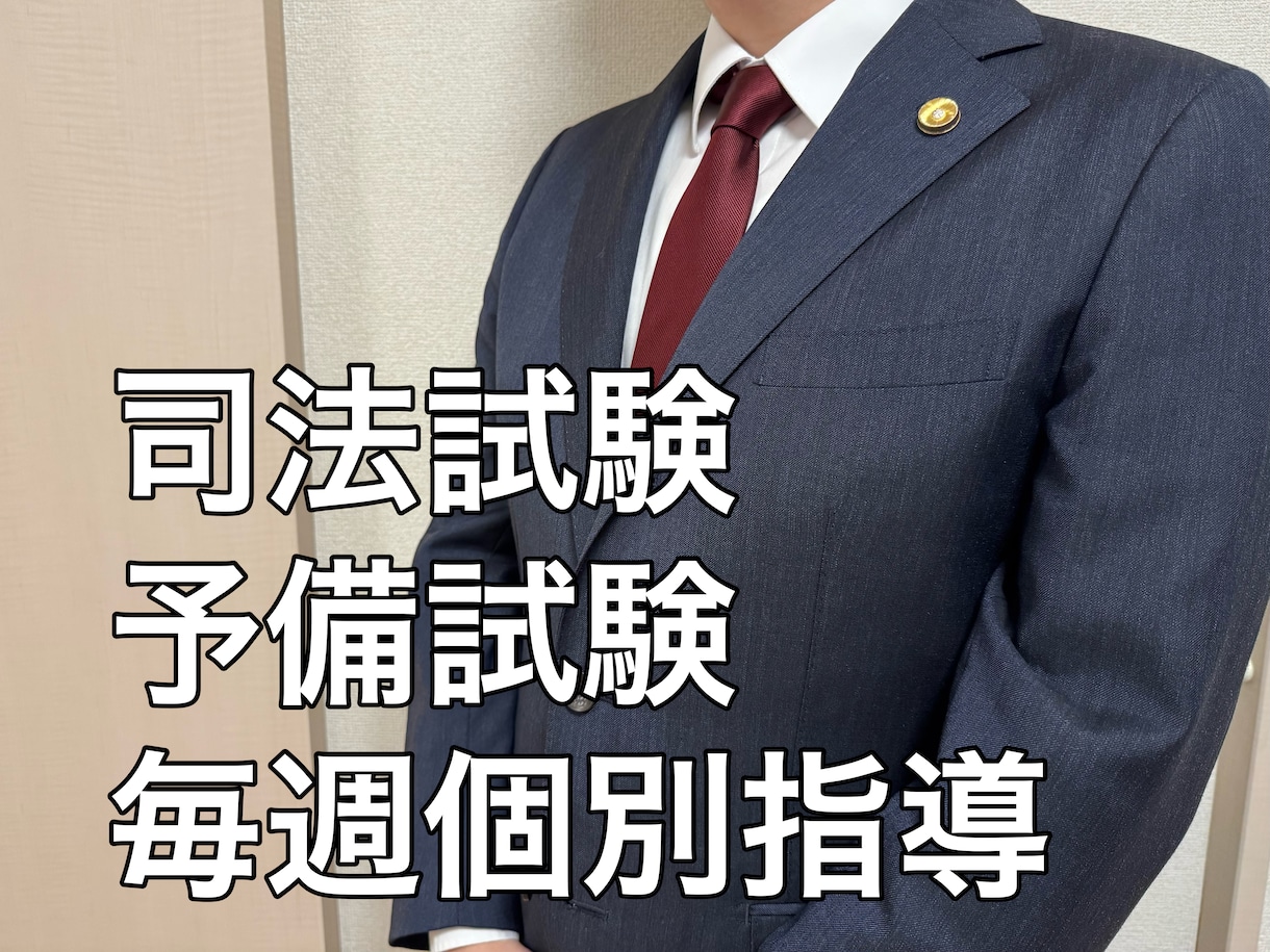 現役弁護士が司法試験合格まで毎週個別指導します 週１回30分、勉強方法や内容の相談に乗ります！ イメージ1