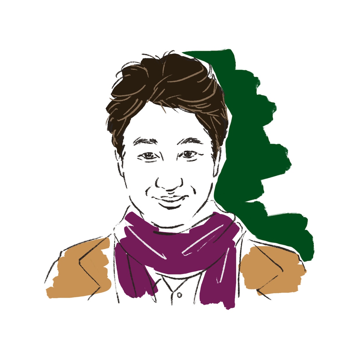 ファッション誌風似顔絵＊鉛筆でおしゃれに仕上げます 〇SNS、ポストカード、プレゼントなどに。 イメージ7