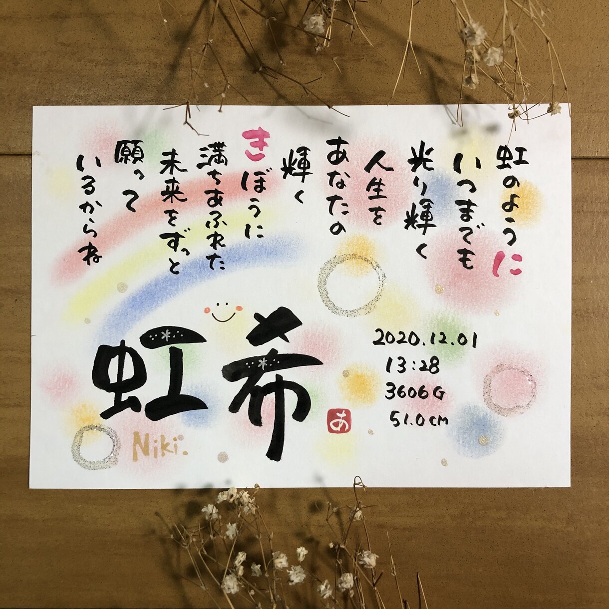 命名ポエム】お子様の成長を願った可愛い詩にします 見て幸せになれるお名前にちなんだ詩をお作りします(*^^*) イメージ5