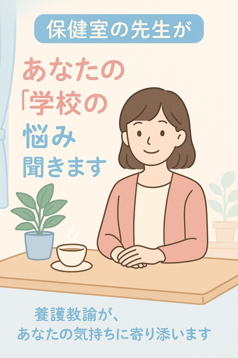保健室の先生があなたの「悩み」聞きます 学校生活の悩みありませんか？養護教諭が丁寧に受け止めます イメージ1