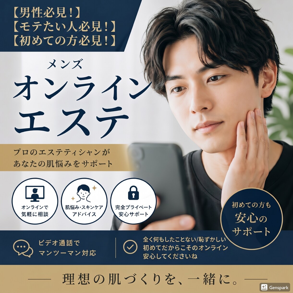 男性必見⭐︎かっこよくします 【今流行り】オンラインエステでカッコよく綺麗に！ イメージ1