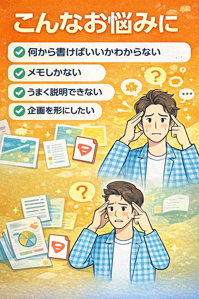 頭の中の構想を、伝わる企画書として整理します 【構想整理からPDF企画書作成まで対応】 イメージ3
