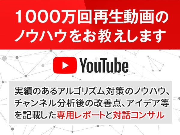 1000万回再生動画のSEOノウハウを伝授します あなた専用の改善点や成功ノウハウのレポート＆90分のコンサル イメージ1