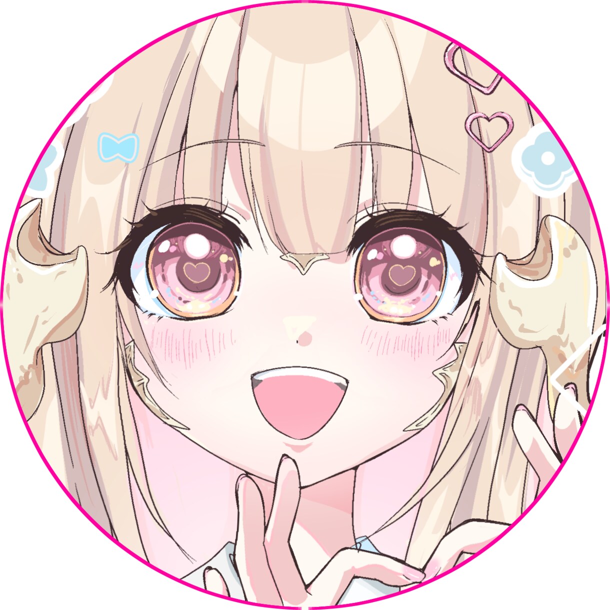 ハートポーズでドアップ！なＳＮＳアイコン描きます お顔がハッキリわかる、目を惹くアイコンです！ イメージ6
